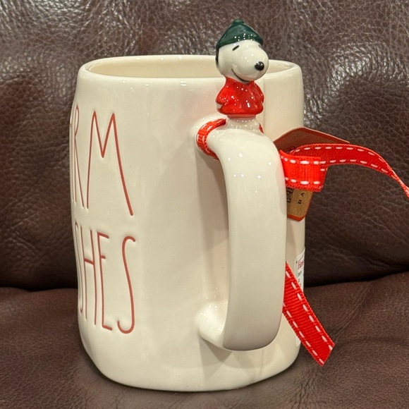 WARM WISHES Figural Snoopy Christmas Mug - Rae Dunn Peanuts Collection - Picture 6 of 11